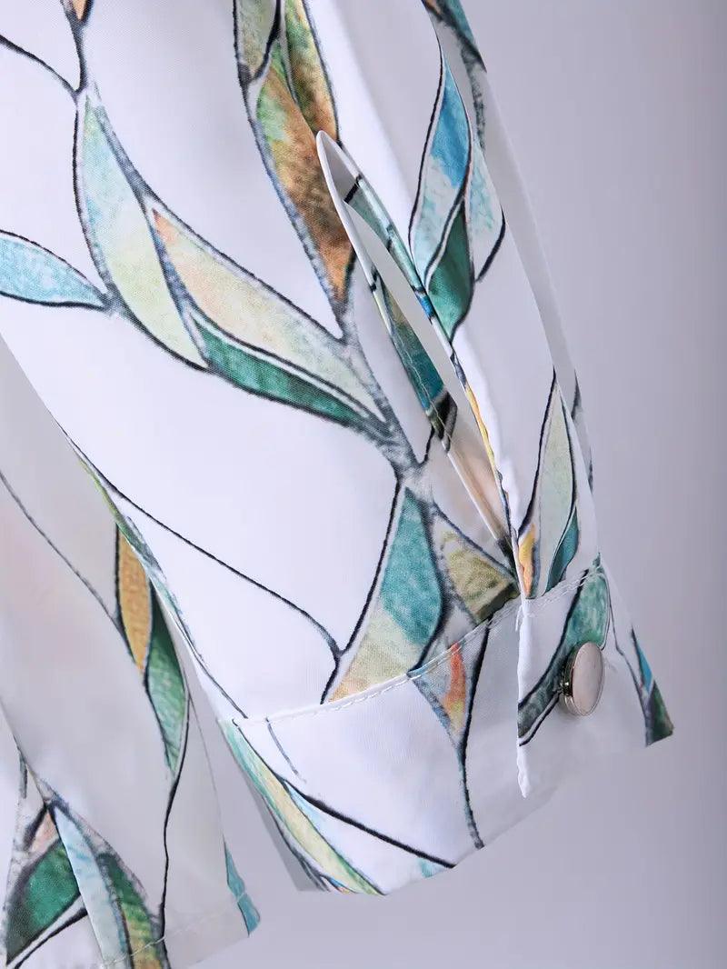 Trendy damesblouse met abstract patroon en knoopsluiting - Marlene