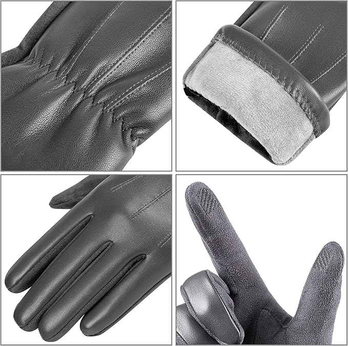 Winter Touchscreen Handschoenen van Suède Leer - Victor