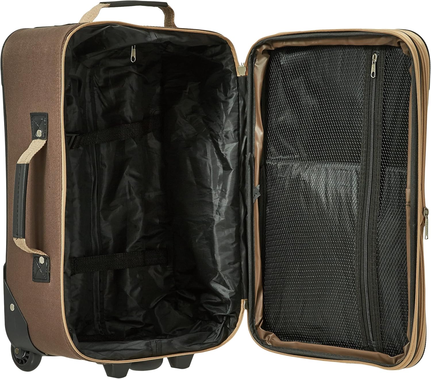 2-delige Zachte Koffer Set met Handbagage Tas & Soepele Wielen