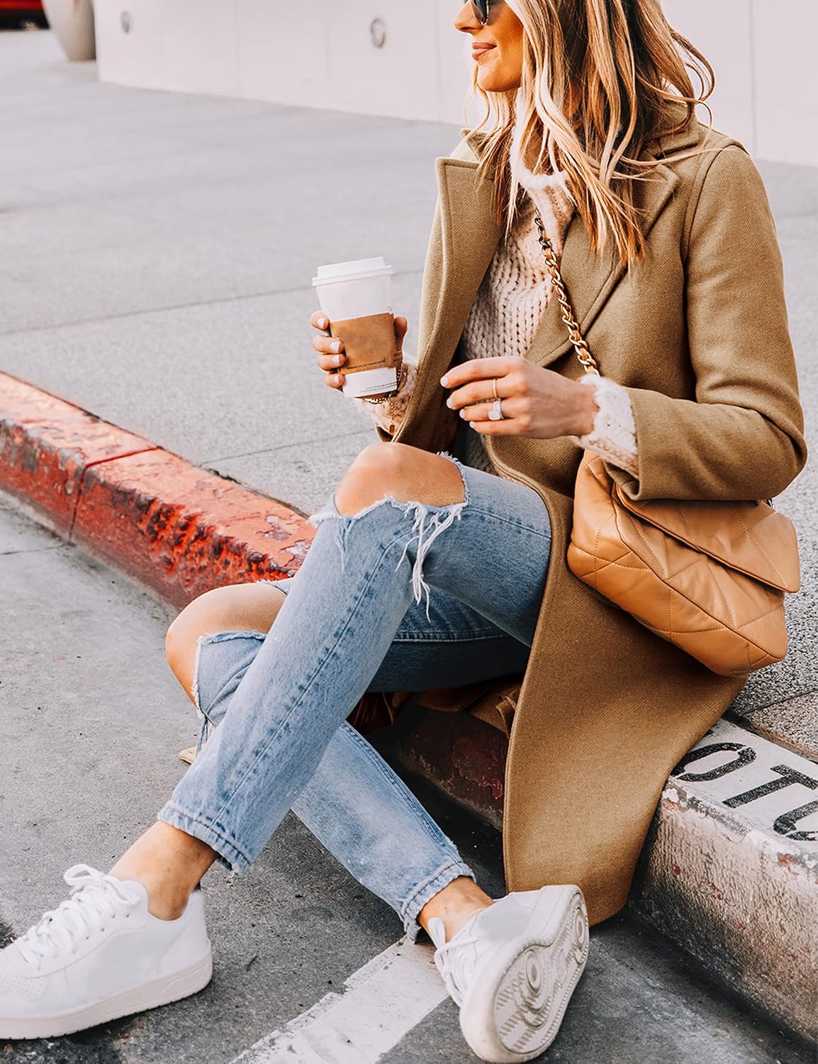 Dames Winter Wollen Jas met Notch Revers - Sofia