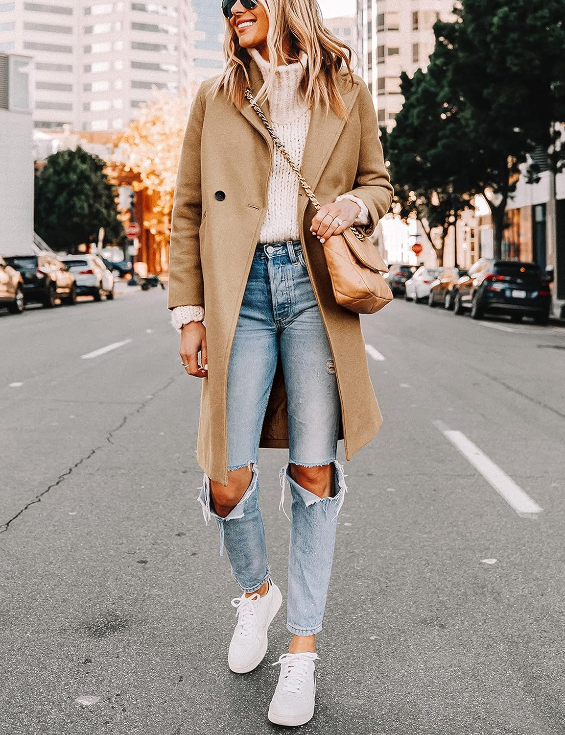 Dames Winter Wollen Jas met Notch Revers - Sofia