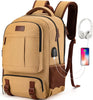 Anti-Diefstal Canvas Laptop- & Reisrugzak met USB-poort – Geschikt voor laptops tot 17,3