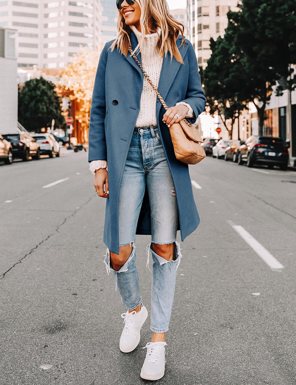 Dames Winter Wollen Jas met Notch Revers - Sofia