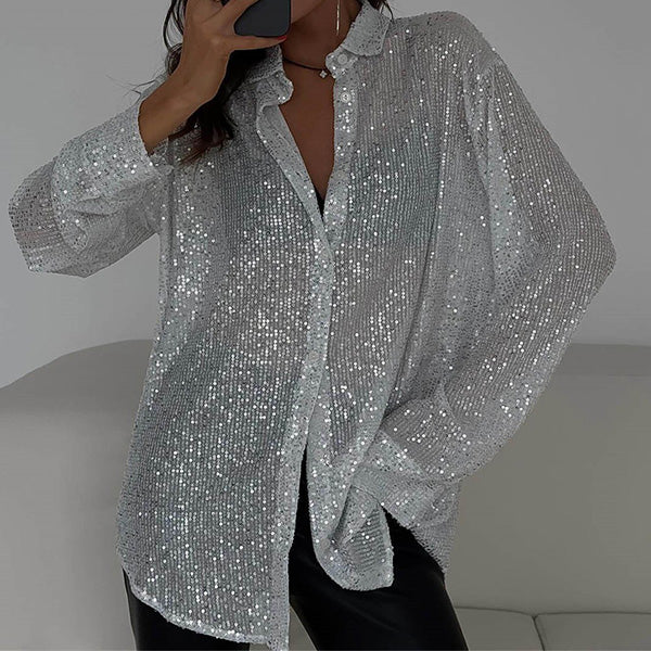 Losse Blouse met Glimmende Pailletten – Celeste