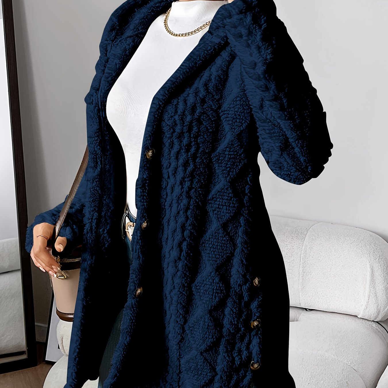 Zacht Lang Damesvest Met Capuchon – Marit