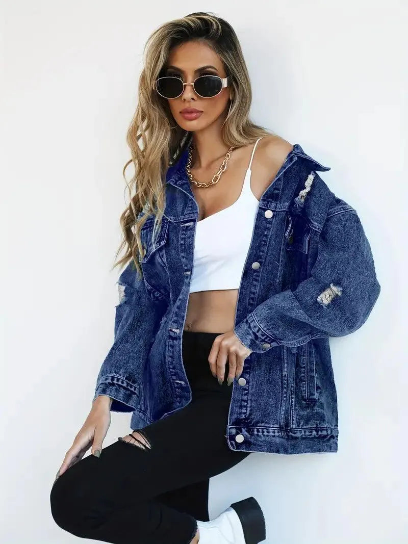 Waterdichte & Gevoerde Oversized Dames Jeansjack – Talia