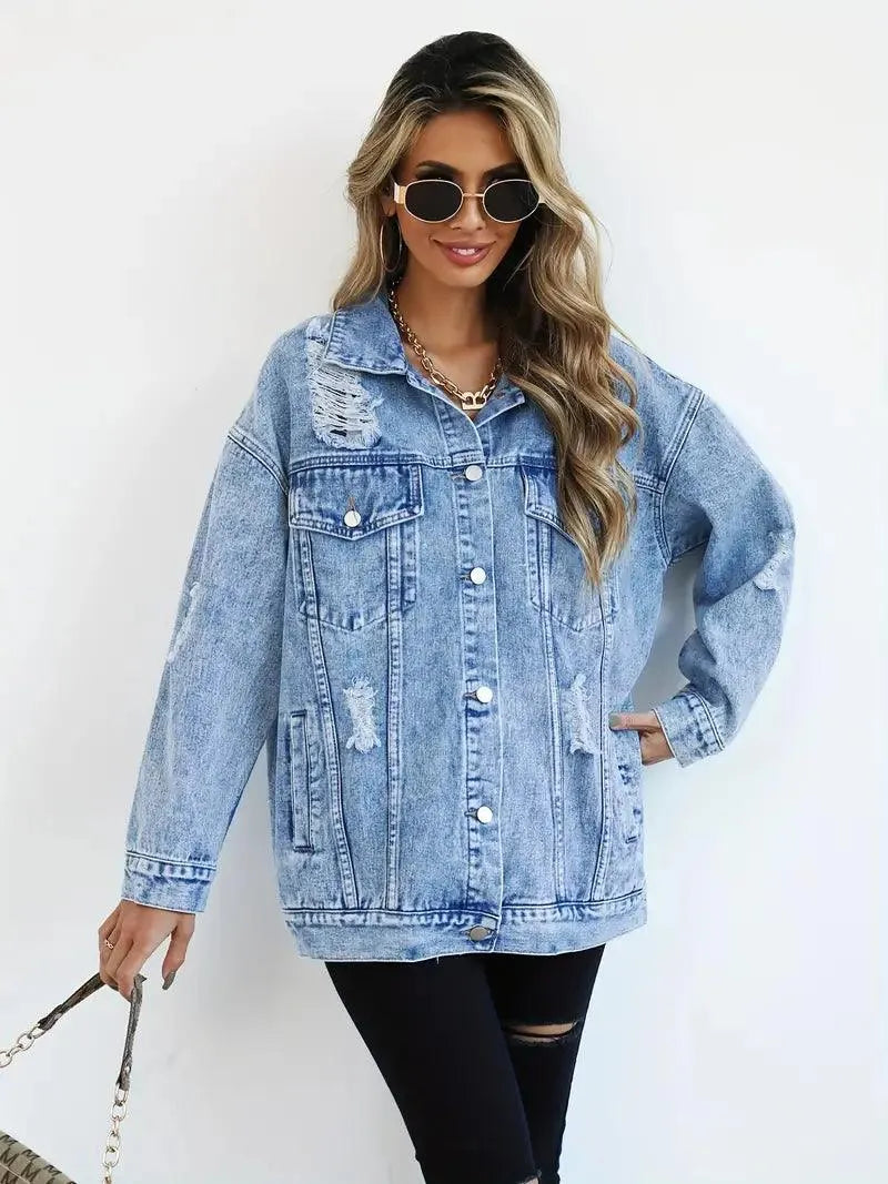 Waterdichte & Gevoerde Oversized Dames Jeansjack – Talia