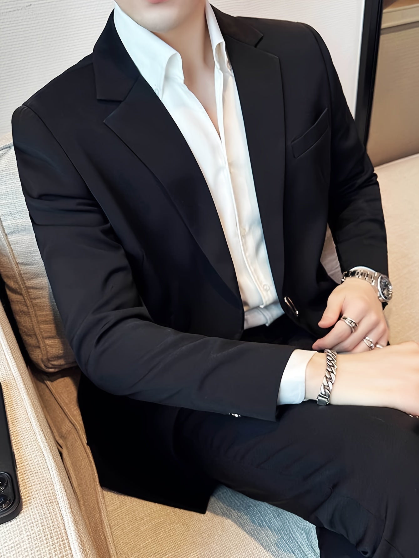 Klassiek Zwart Heren Colbert - Lars