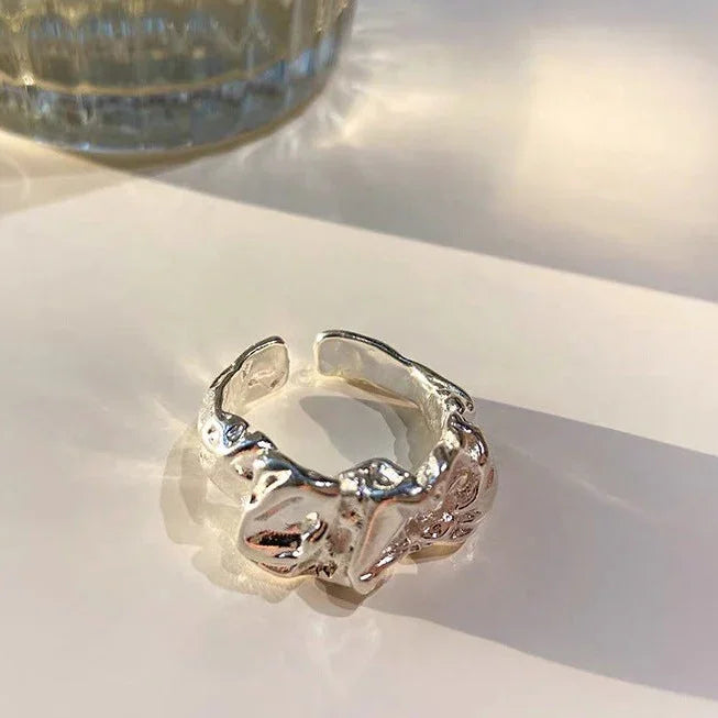 Minimalistische Ring met Plissé Lava Design - Arden