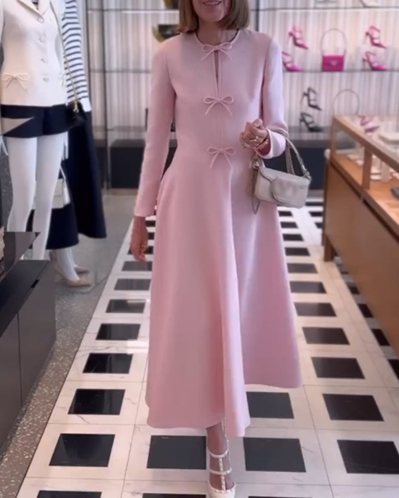 Luxe Maxi Jurk met Strikjes - Celine