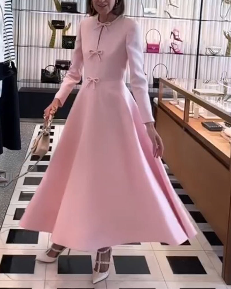 Luxe Maxi Jurk met Strikjes - Celine