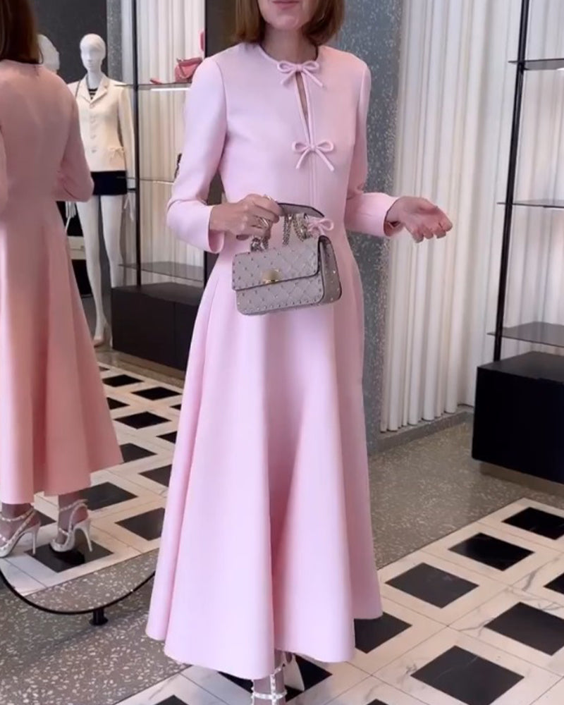 Luxe Maxi Jurk met Strikjes - Celine