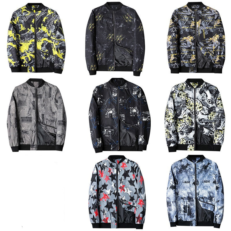 Heren Bomberjack met Abstracte Print - Enzo