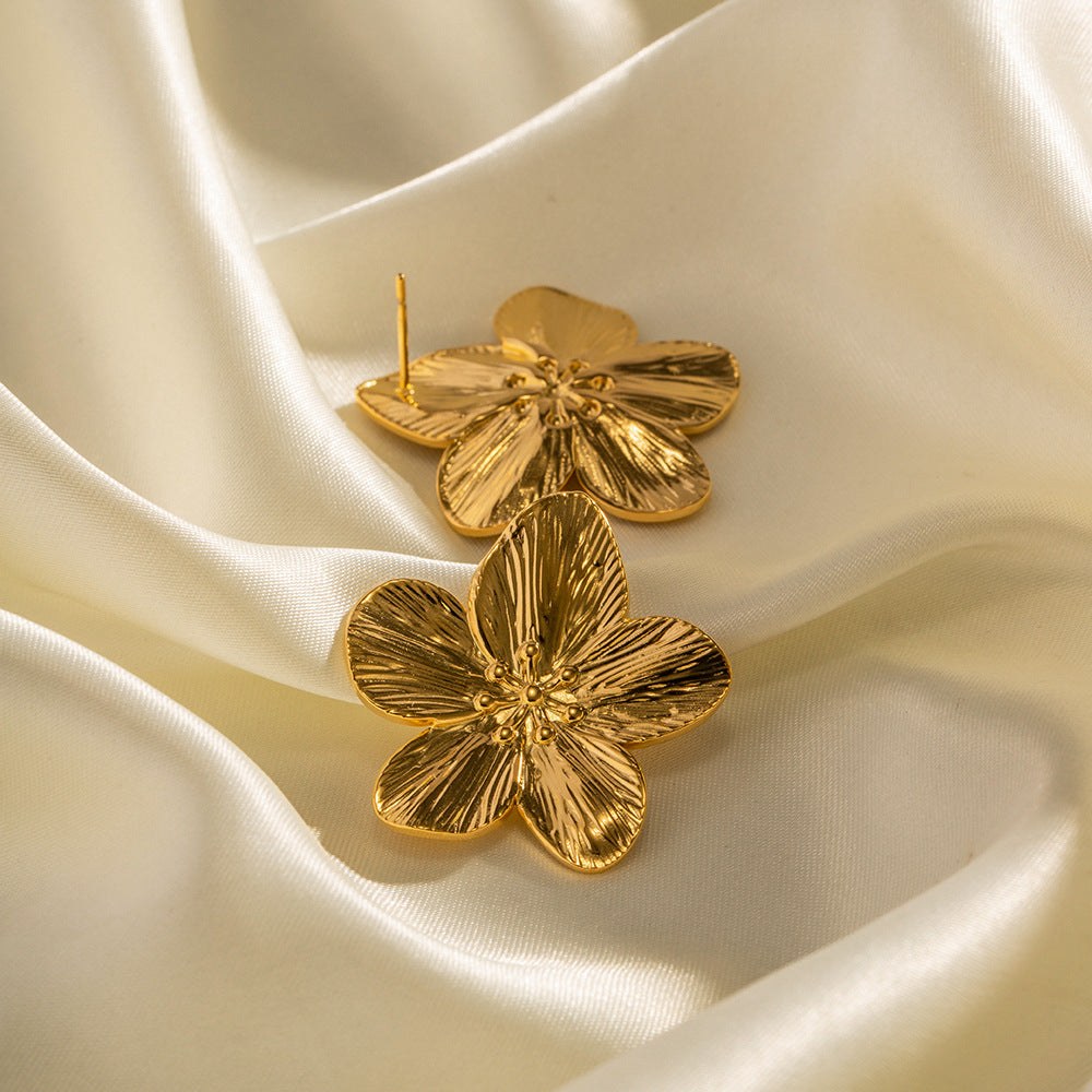 Bloemvormige Gouden Oorbellen - Elara