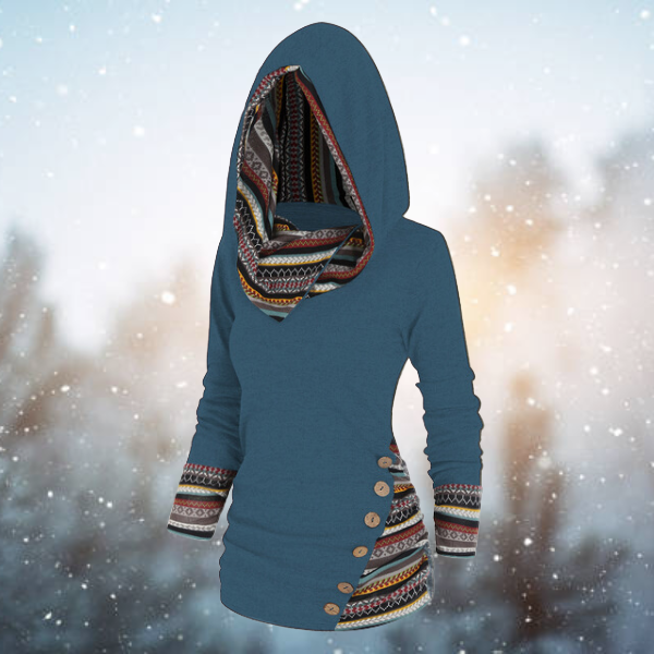 Tribale Hoodie met Geometrisch Patroon – Naïma