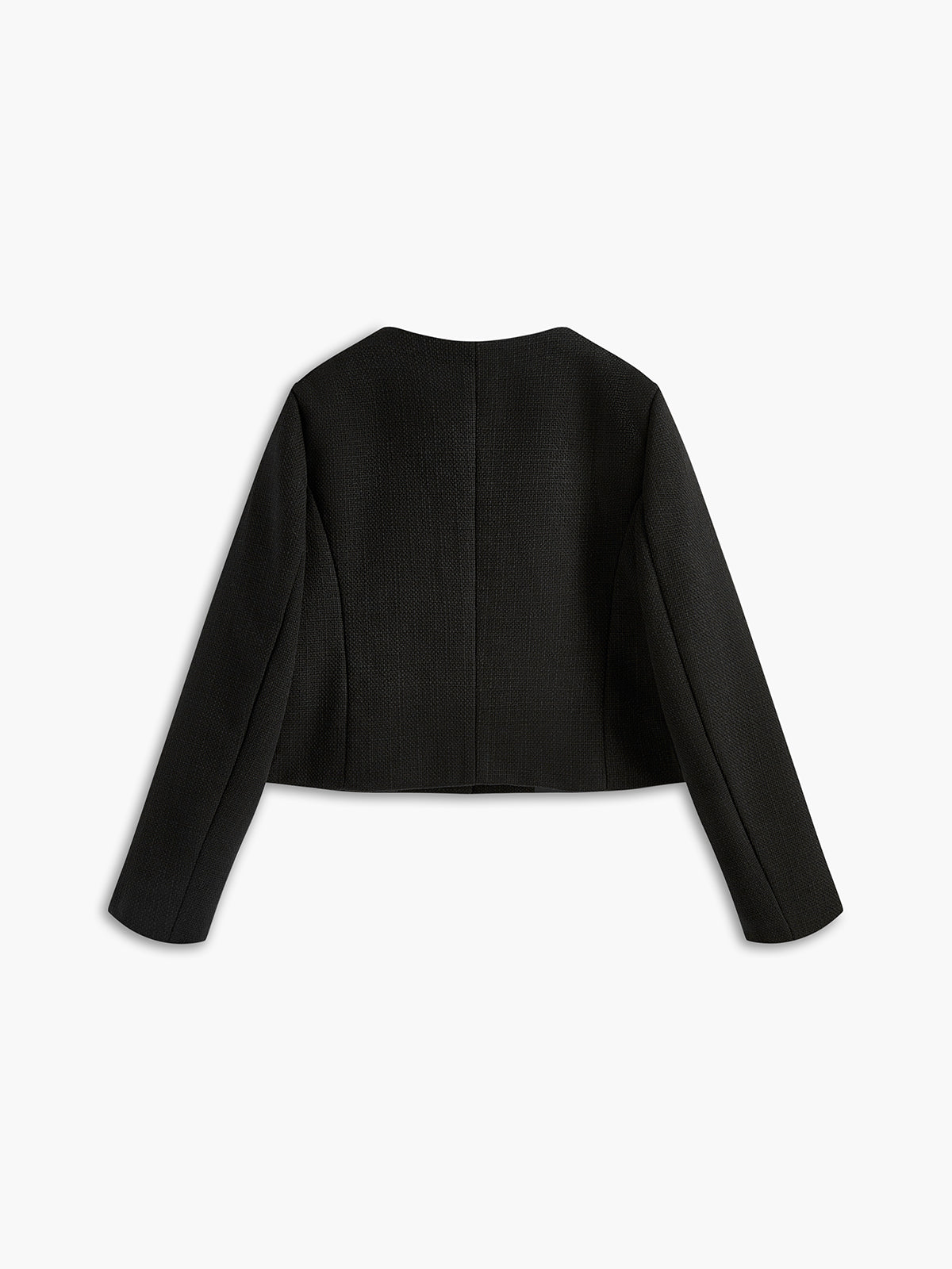 Zwarte Gouden Knoop Tweed Blazer - Camille