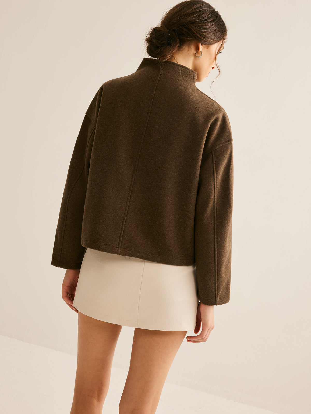 Bruine Zipper Jas voor Dames - Elena