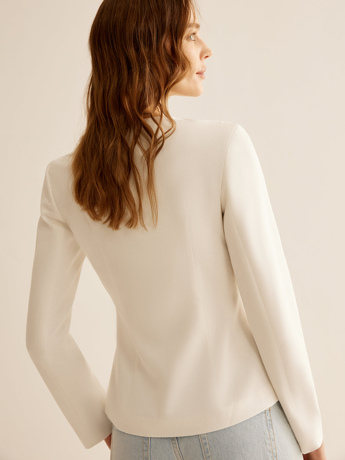 Witte Slimfit Dames Blazer - Clara