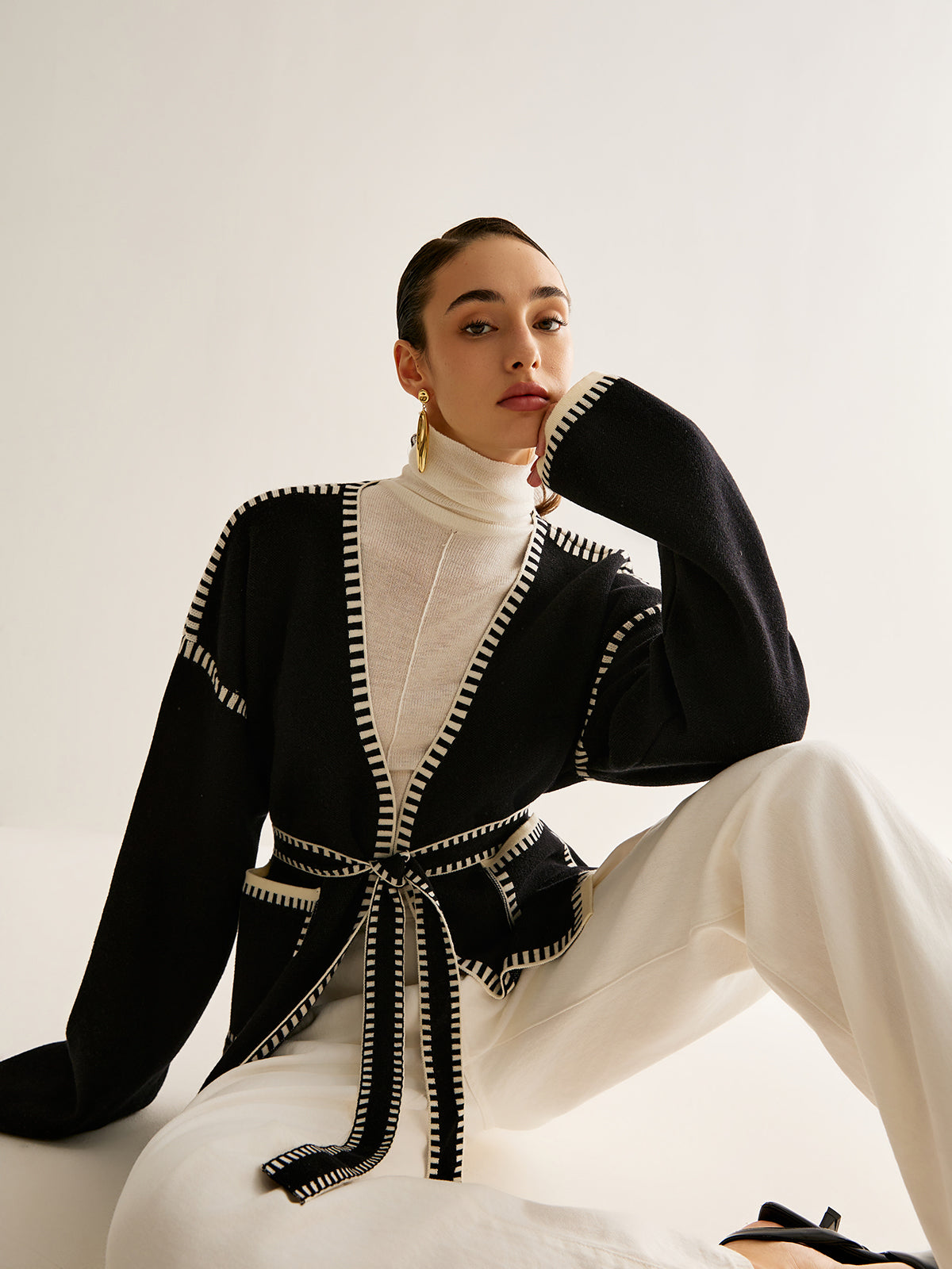 Gebonden Cardigan met Riem voor Dames - Celine