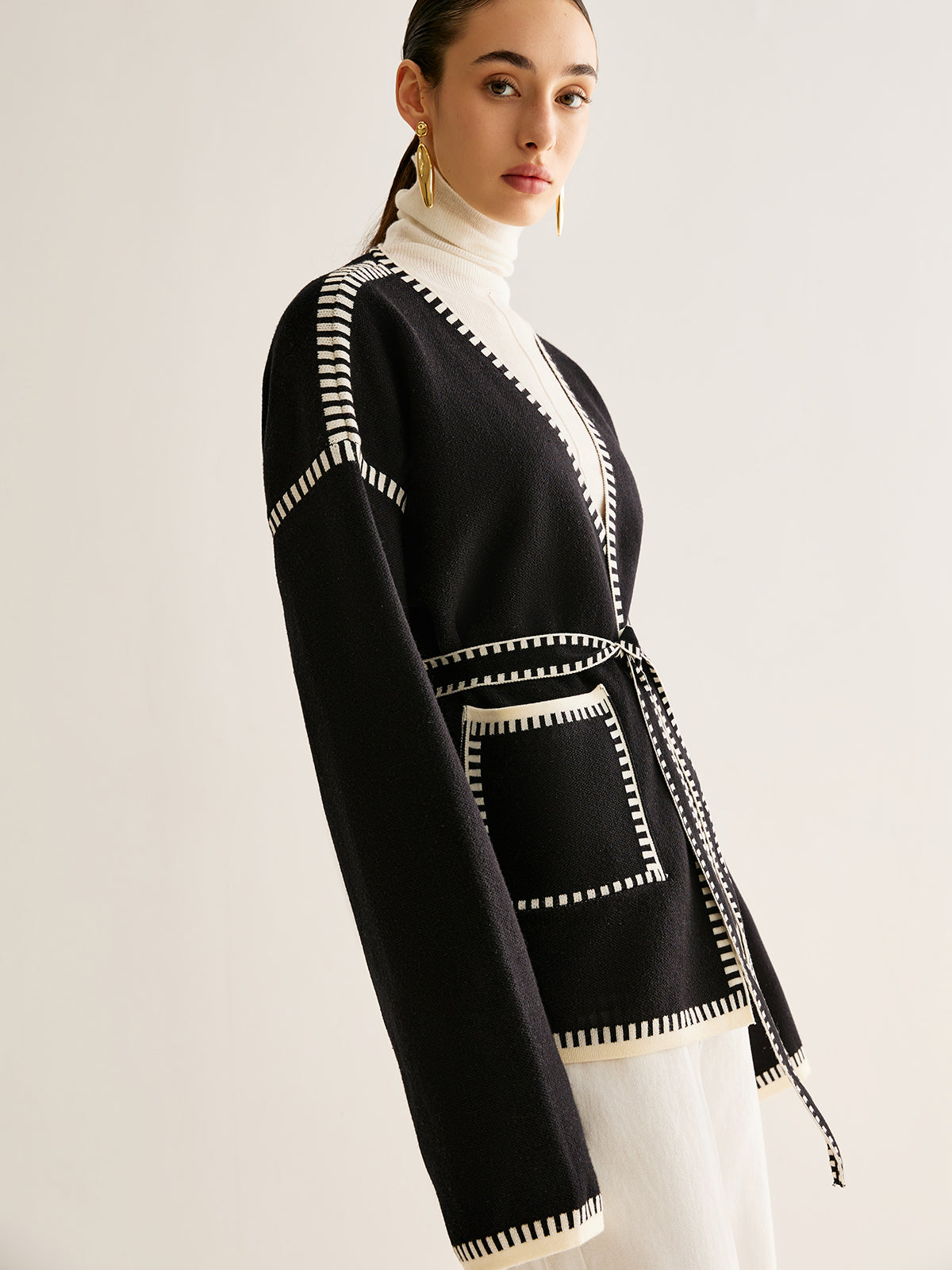 Gebonden Cardigan met Riem voor Dames - Celine