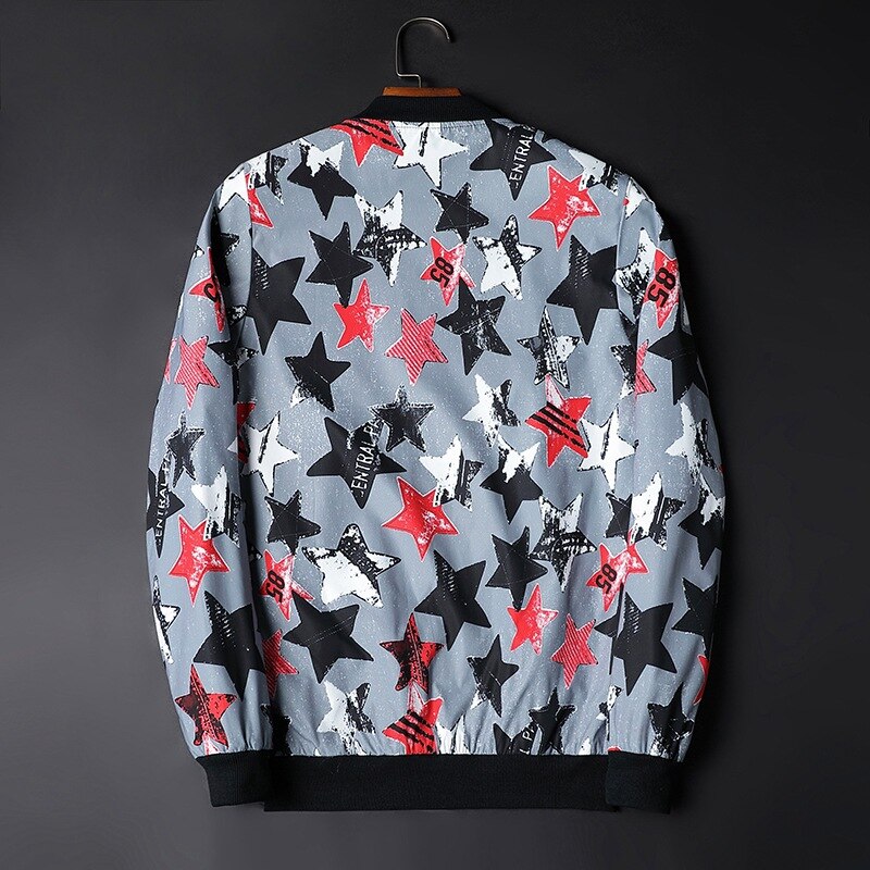 Heren Bomberjack met Abstracte Print - Enzo