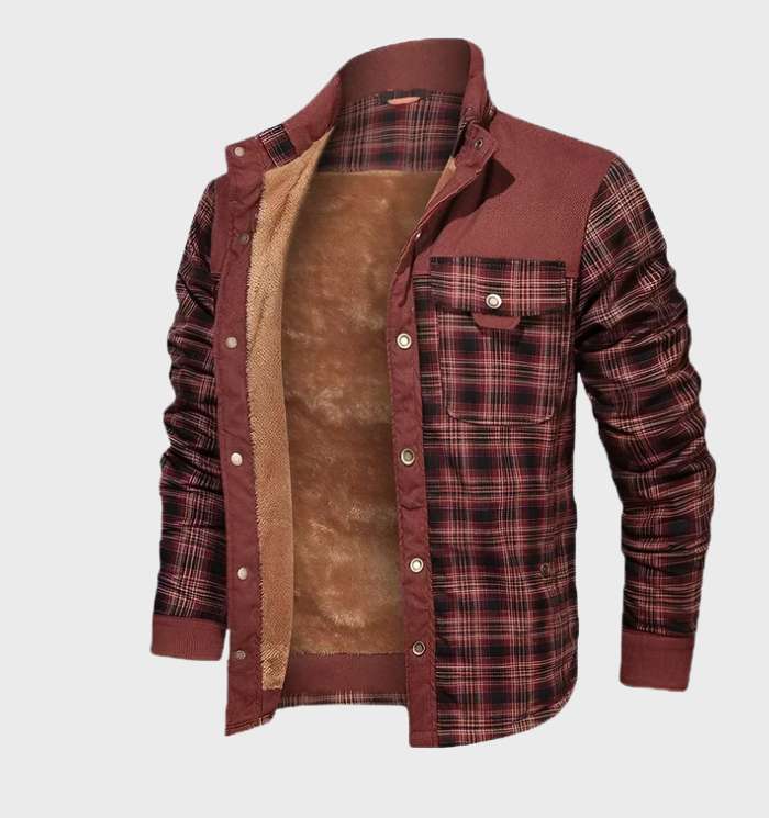 Gevoerde flanellen heren jas met fleece – FlanelStijl