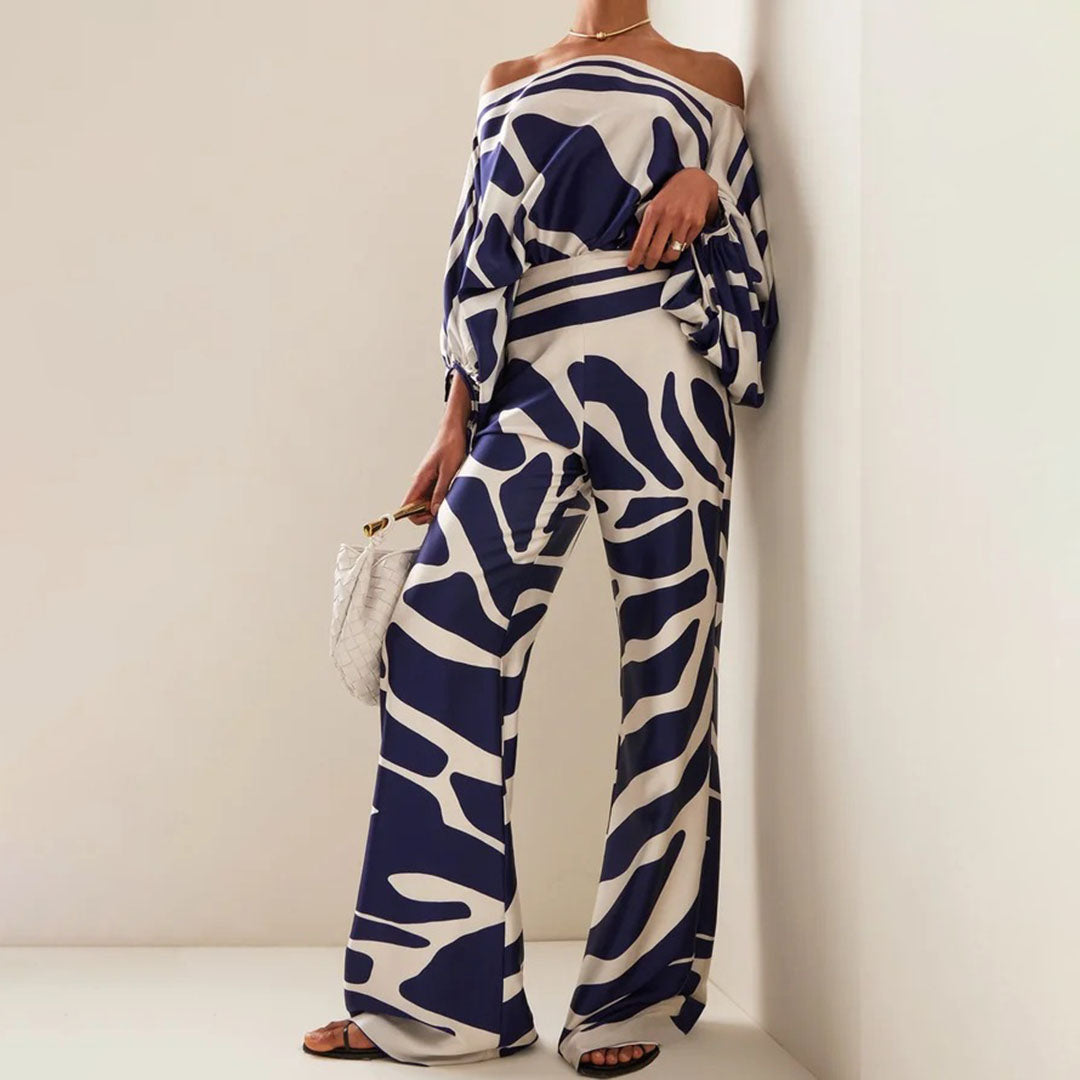 Tweedelige Dames set met print & losse pasvorm – Valeria