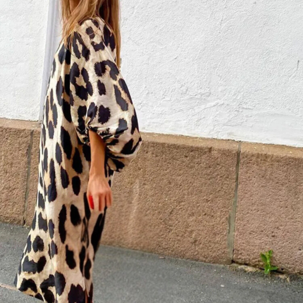 Loose-fit Panterprint Jurk - Selena