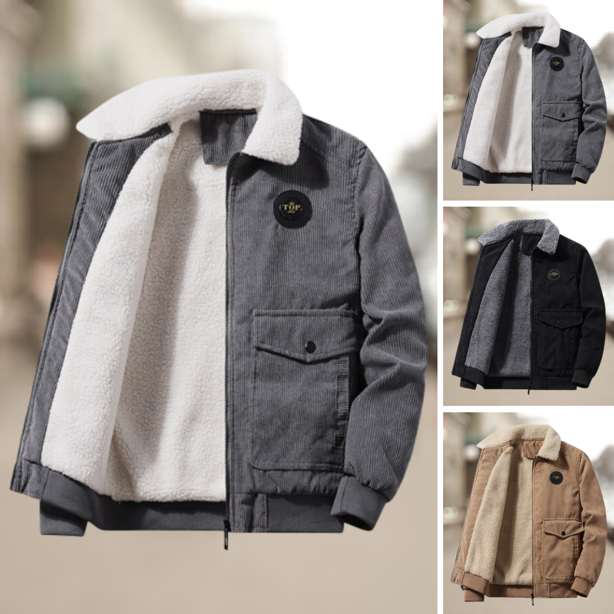 Heren Corduroy Jas met Fleecevoering – Elias