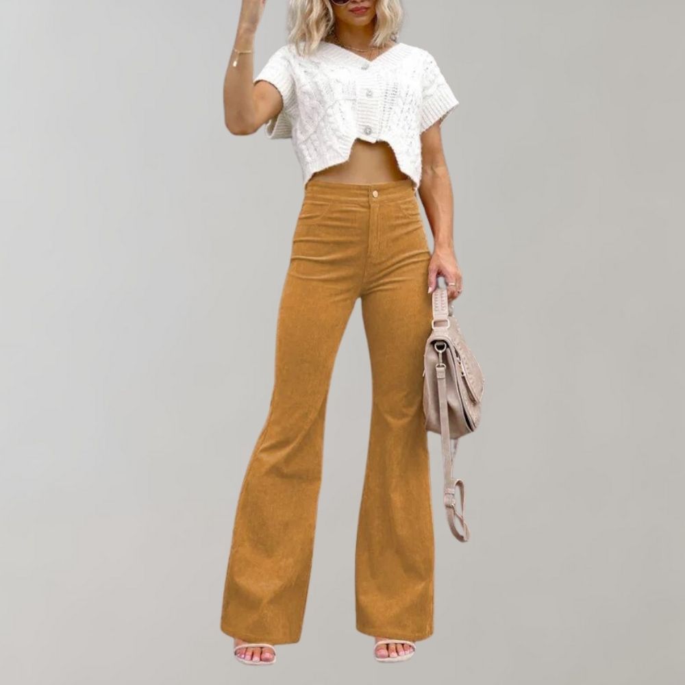 Trendy Corduroy Uitlopende Broek - Valerie