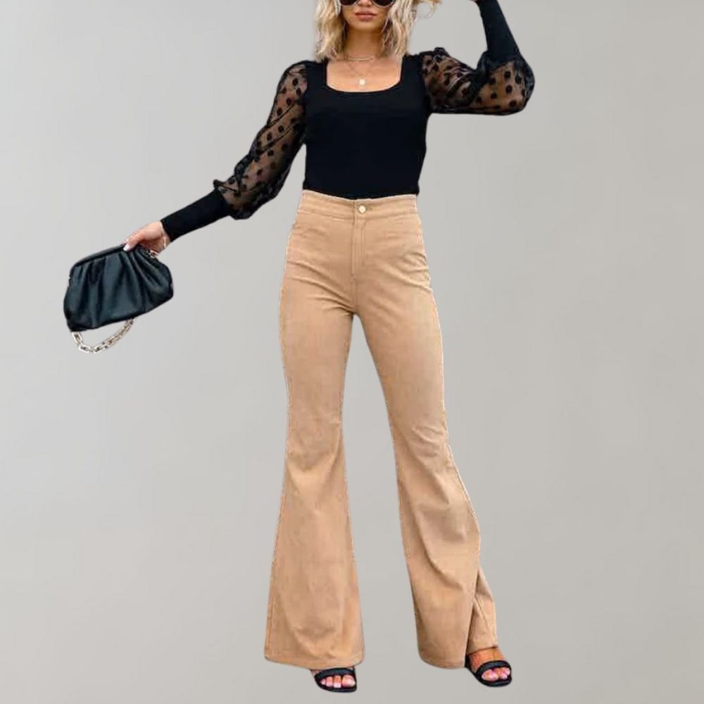 Trendy Corduroy Uitlopende Broek - Valerie