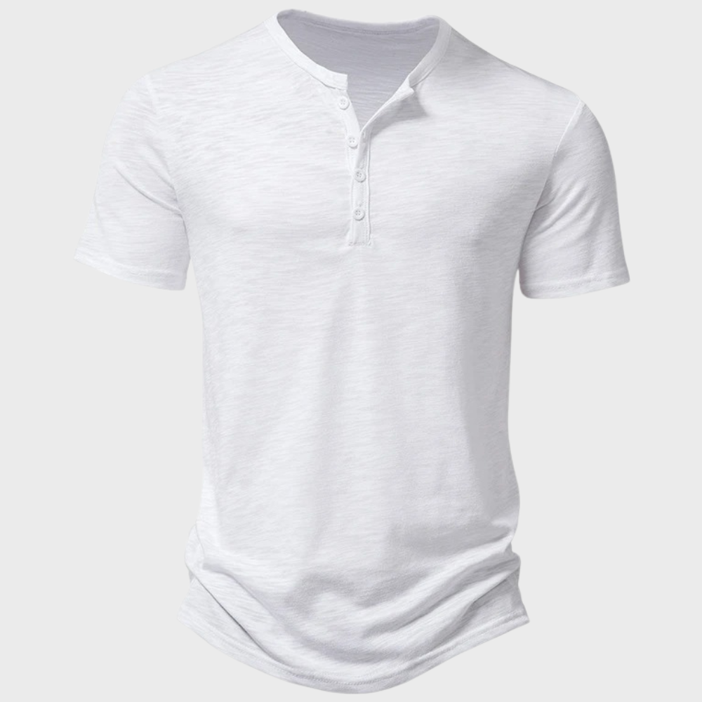 Casual Heren T-Shirt met Henley-Kraag - Cody