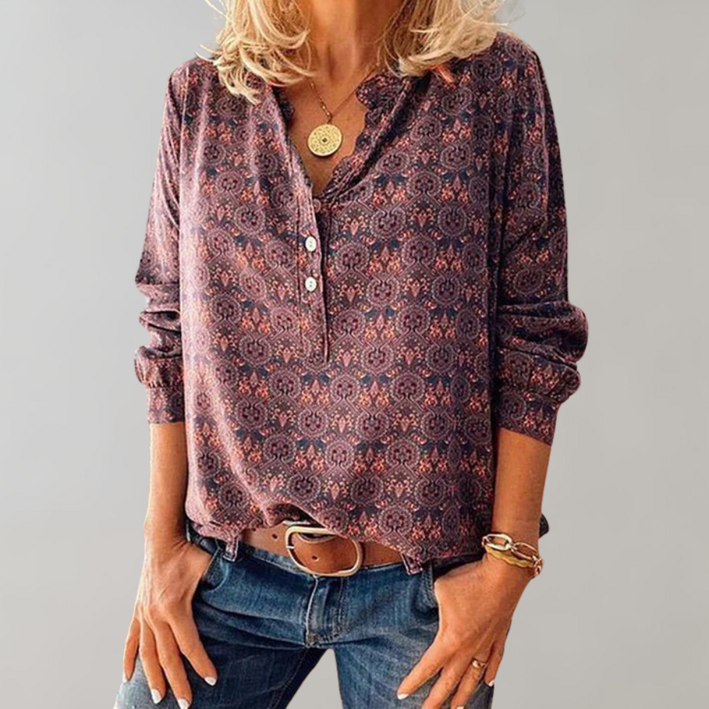 Dames Vintage Blouse van Polyester – Selina