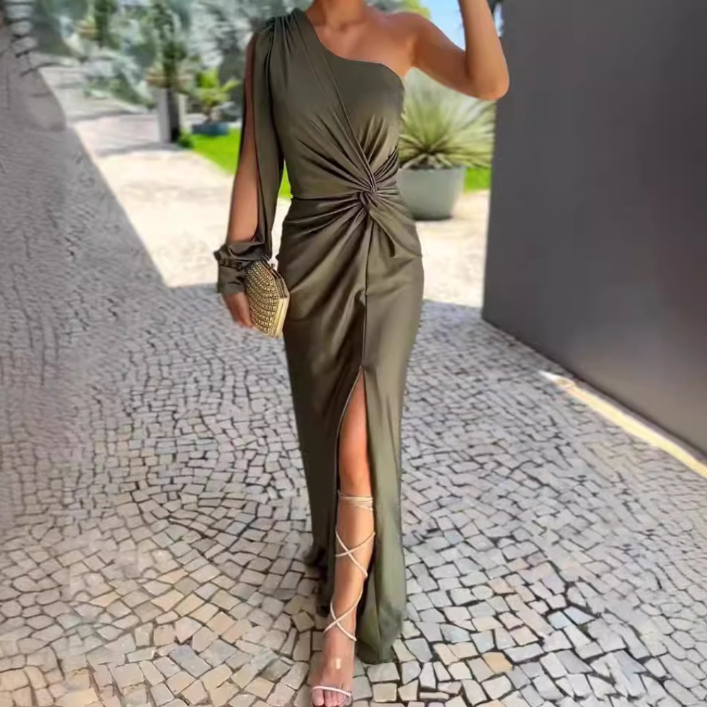 Trendy One-Shoulder Avondjurk - Luna