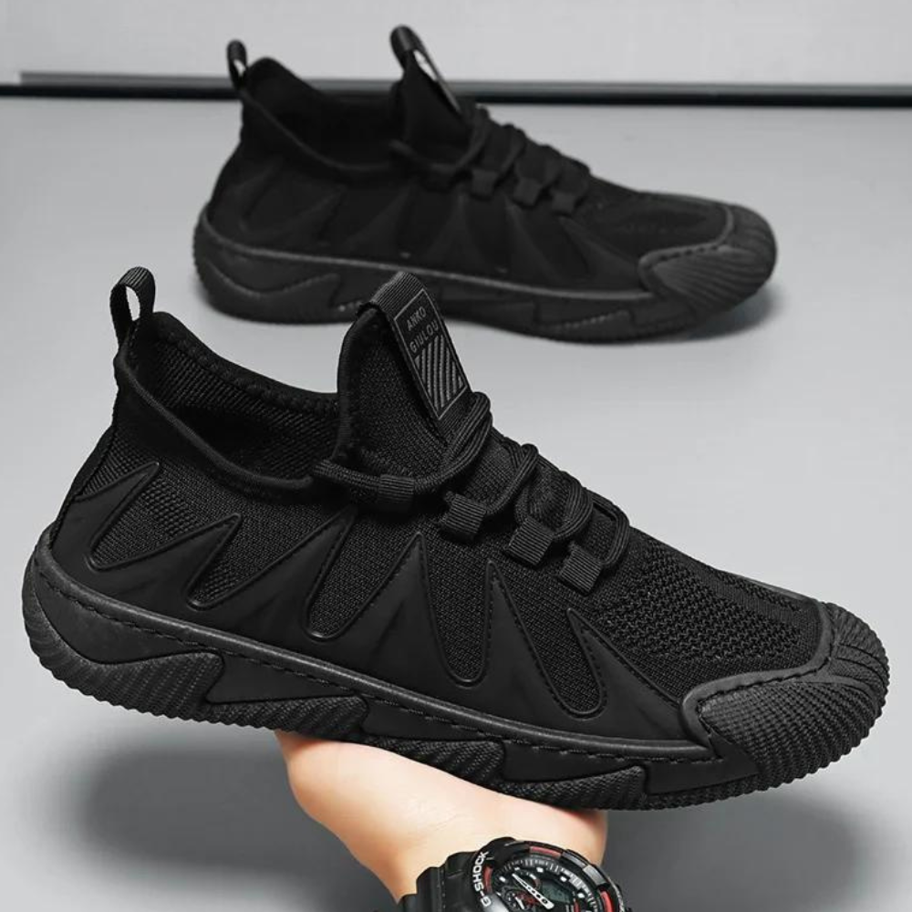 Trendy Lichtgewicht en Ademende Herensneakers - Nero