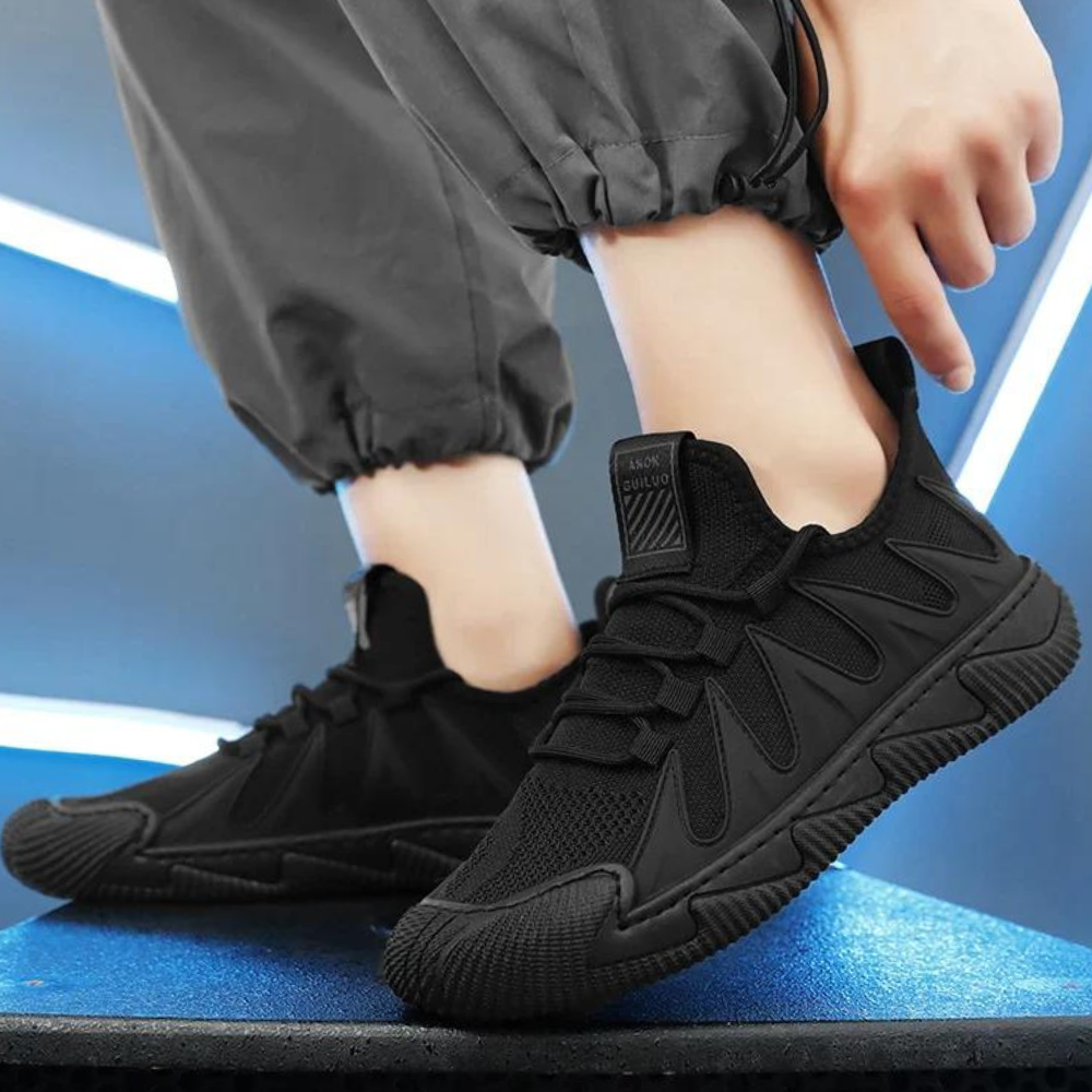 Trendy Lichtgewicht en Ademende Herensneakers - Nero