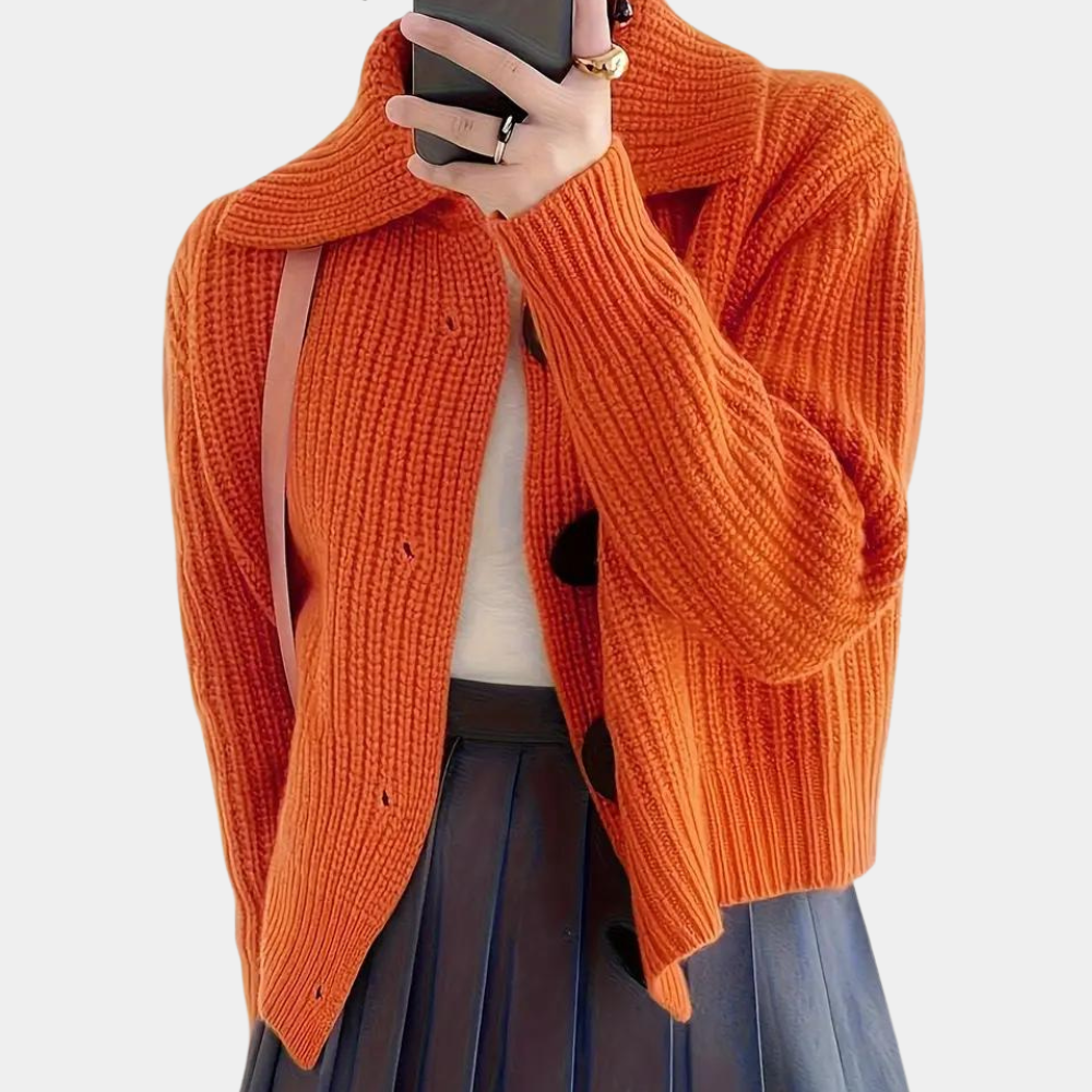 Trendy Oranje Damesvest - Romy