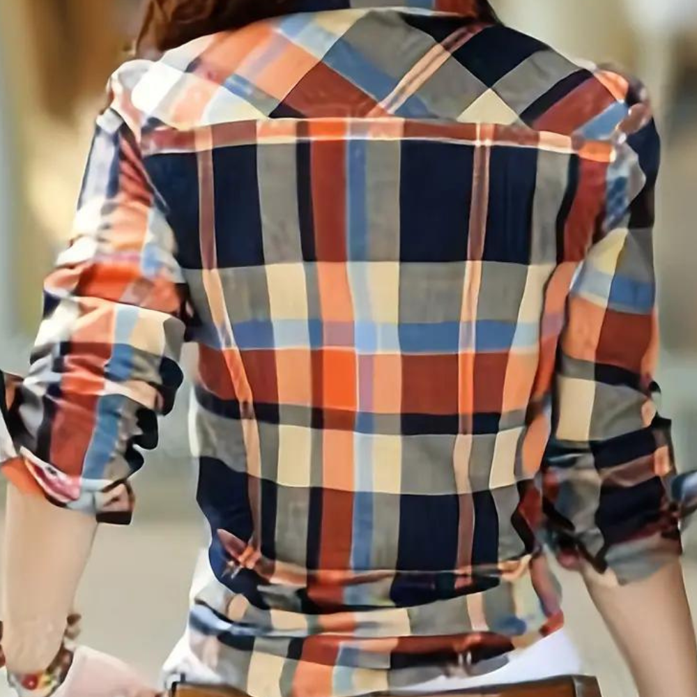 Modieuze Blouse met Karo-Patroon - Sienna