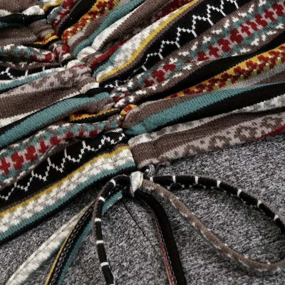 Stijlvolle A-lijn Jurk met Accentprint - Elara