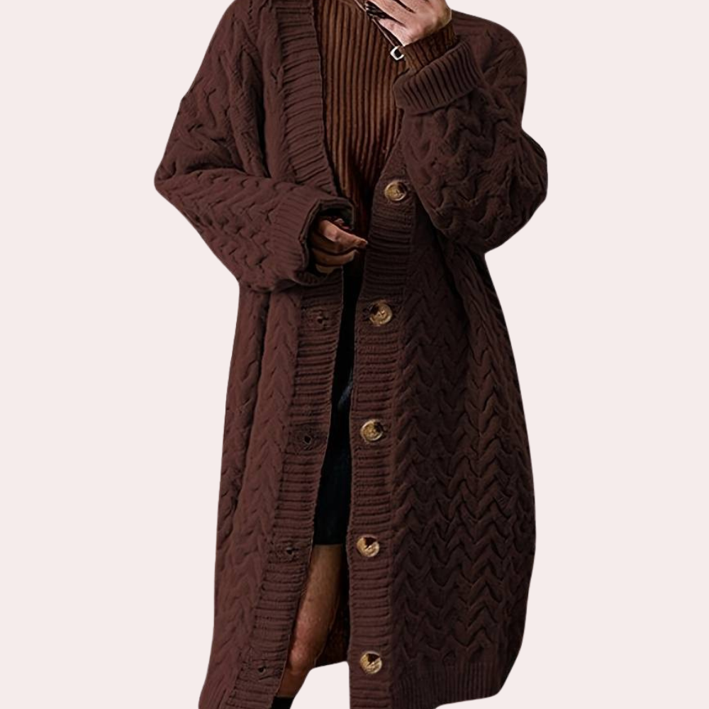 Oversized Lang Gebreid Damesvest - Noémie