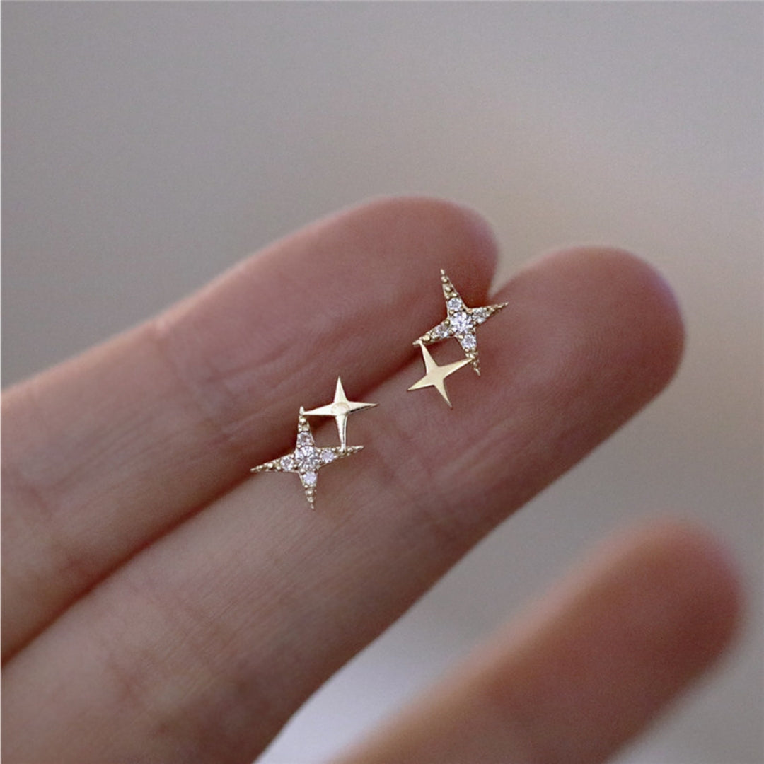 Stervormige Stud Oorbellen met Zirkonia - Lyra