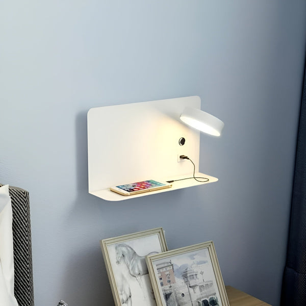 LED Wandlamp met USB-Oplader en Schakelaar - GlowPort
