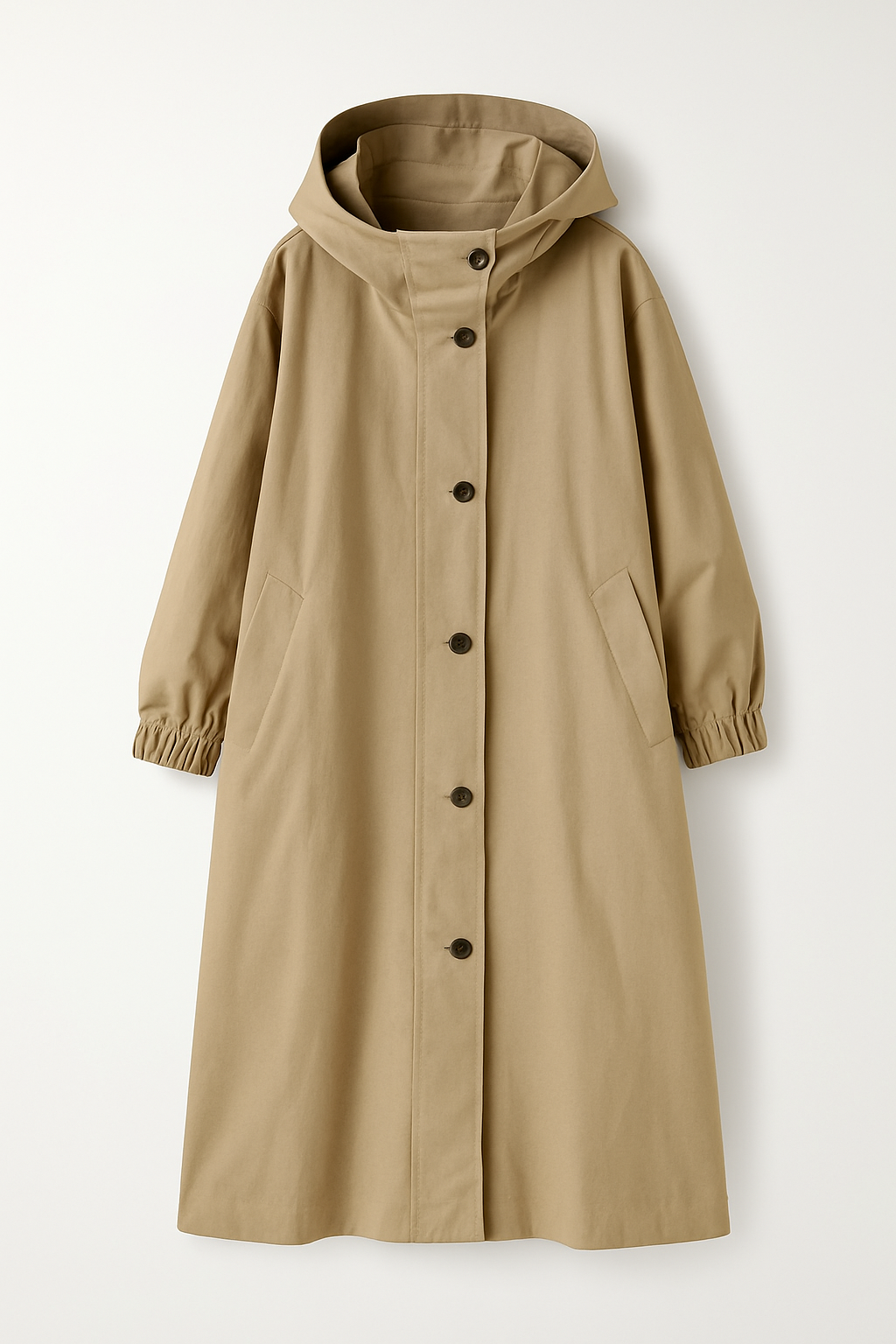 Lange Dames Trenchcoat met Capuchon – Ranya