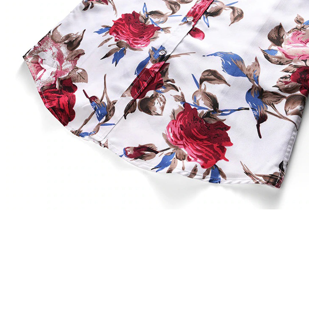 Trendy Bloemenprint Overhemd - Finn