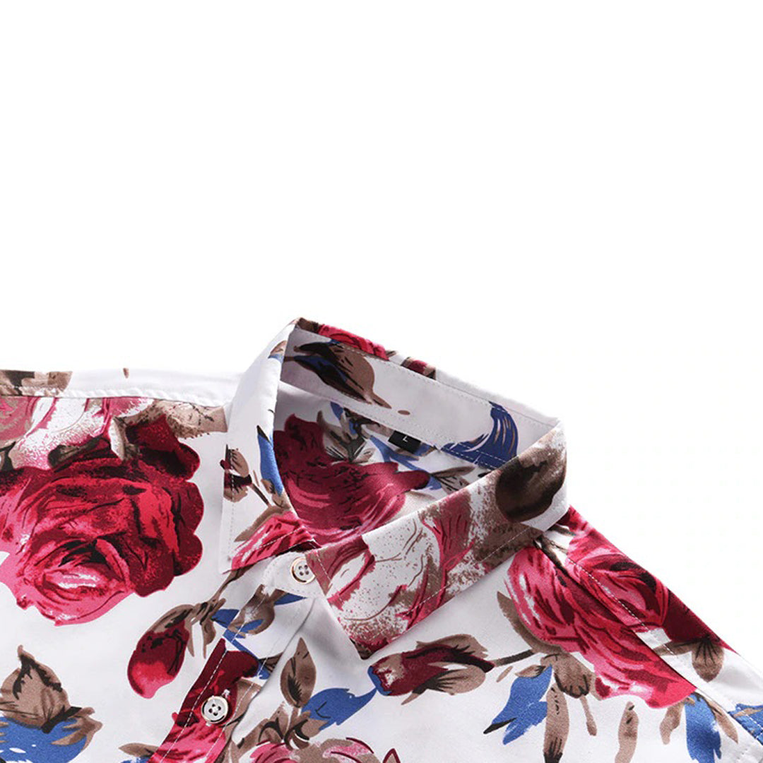 Trendy Bloemenprint Overhemd - Finn