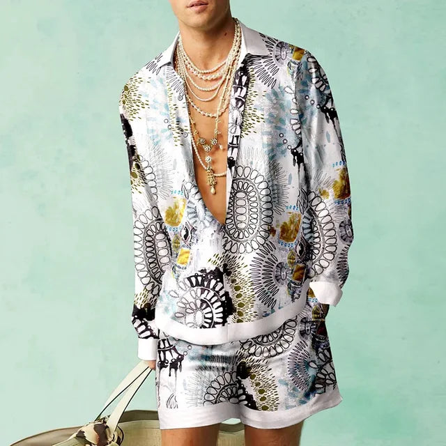 Trendy Heren Hawaii Set met Zijde Look - Fabio