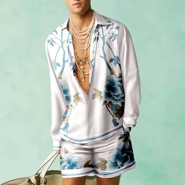 Trendy Heren Hawaii Set met Zijde Look - Fabio