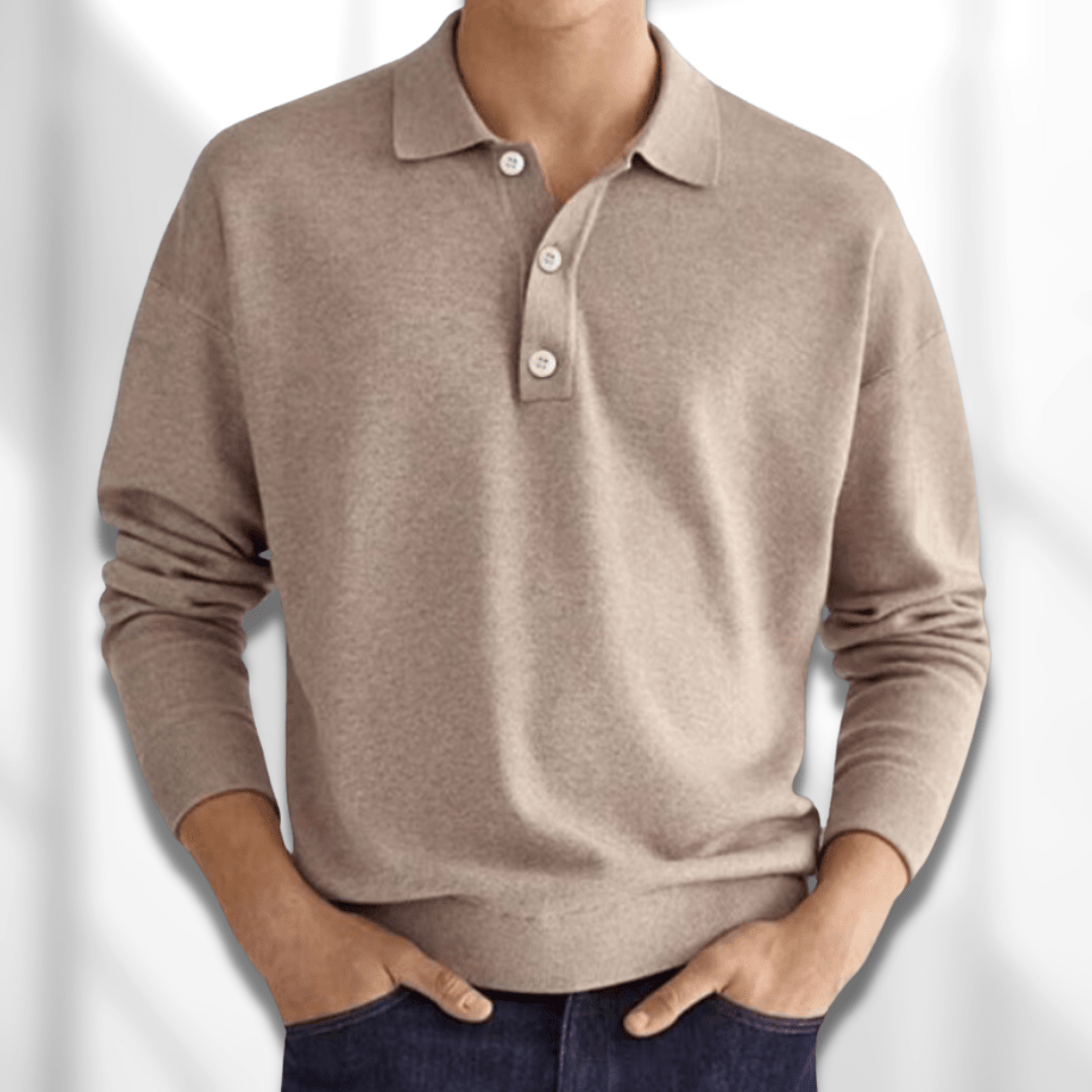 Modern Fit Heren Polo met Lange Mouwen – Lennard