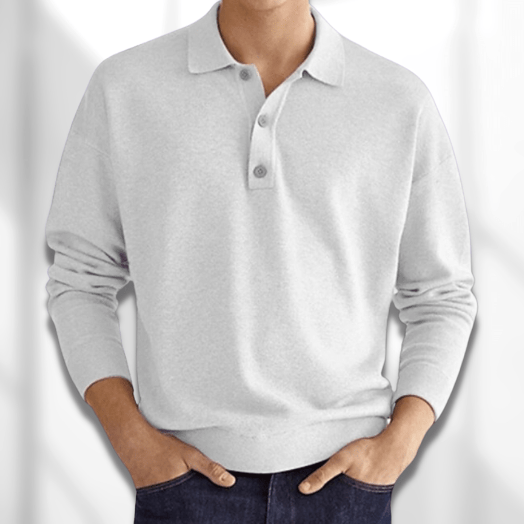 Modern Fit Heren Polo met Lange Mouwen – Lennard
