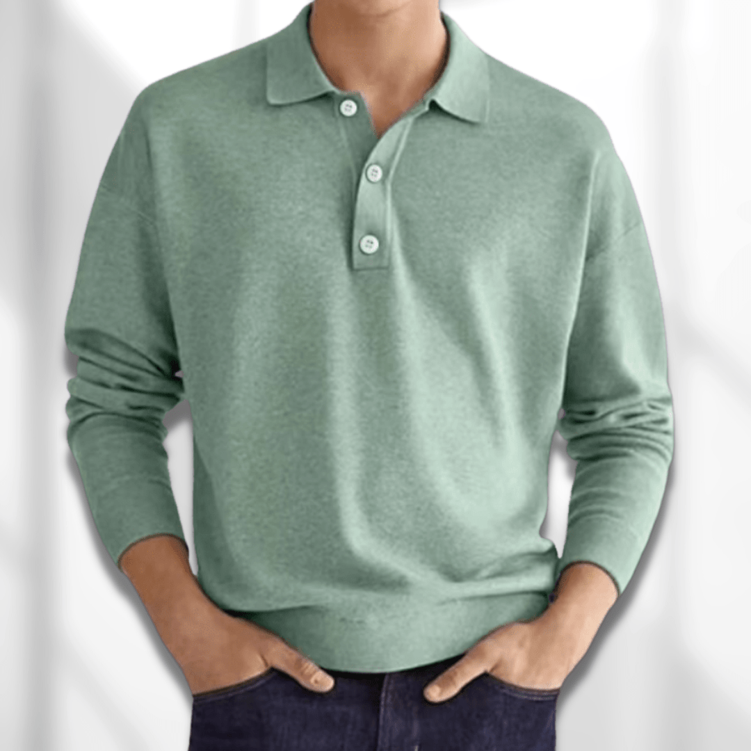 Modern Fit Heren Polo met Lange Mouwen – Lennard